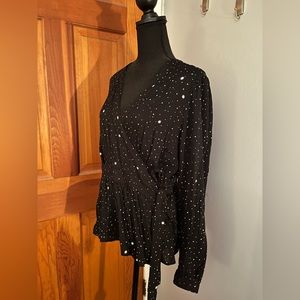 GAP Star Print Wrap Blouse